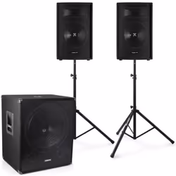 Enceinte Passive 2.1 - Vonyx - SL12 PA Speakerbox - 1600W - Caisson de Basse 1000W - Noir