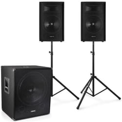Enceinte Passive 2.1 - Vonyx - SL12 PA Speakerbox - 1600W - Caisson de Basse 1000W - Noir