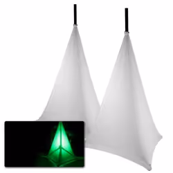 Vonyx Pack DJ - Set de Pieds dEnceintes avec 2x Housses en Lycra - Blanc