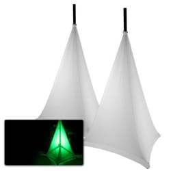 Vonyx Pack DJ - Set de Pieds dEnceintes avec 2x Housses en Lycra - Blanc
