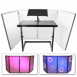 Pupitre DJ - Vonyx - DB2 - Pliable - Réglable - Toile blanche pour projection lumineuse