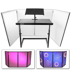 Pupitre DJ - Vonyx - DB2 - Pliable - Réglable - Toile blanche pour projection lumineuse