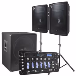 Set DJ - SKYTEC - SkyTec 2.1 - 1600 Watts - Table de mixage - Mobile et polyvalent
