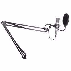 Microphone de studio Vonyx CM400 avec bras réglable et filtre anti-pop