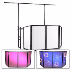 Pack Stand DJ avec Portique Vonyx - Réglable en Hauteur 210 à 240cm Charge Maxi Pont de Lumière 40kg et Stand DJ 50kg