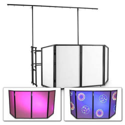Pack Stand DJ avec Portique Vonyx - Réglable en Hauteur 210 à 240cm Charge Maxi Pont de Lumière 40kg et Stand DJ 50kg