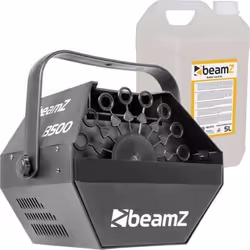 Machine à bulles BeamZ B500 - 30 tours/min avec grande roue + 5L de liquide - Blanc