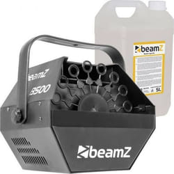 Machine à bulles BeamZ B500 - 30 tours/min avec grande roue + 5L de liquide - Blanc