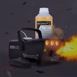 Machine à fumée BeamZ S700-LED avec effet flamme pour Halloween - 700 Watts