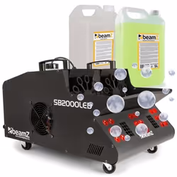 Machine à fumée et à bulles - BEAMZ - SB2000LED - 2000W - 5L liquide à bulles - 5L liquide à fumée