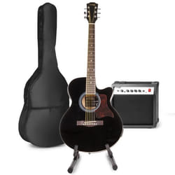 Guitare électrique acoustique MAX ShowKit - Noir - Idéal pour débutants et avancés