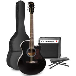 MAX Pack guitare électro-acoustique avec accessoires - Noir idéal pour débuter la guitare