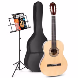 Guitare acoustique classique MAX SoloArt avec pupitre - Bois - idéal pour débuter