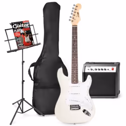 Guitare électrique - MAX - Blanche - Set complet - Adulte - Etude