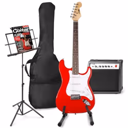 Guitare électrique MAX GigKit - Rouge - Set complet avec amplificateur et pupitre