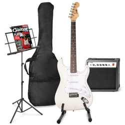 Guitare électrique MAX GigKit - Blanc - Stratocaster - Set complet avec amplificateur et accessoires