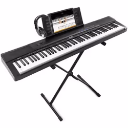 Piano numérique MAX KB6 - 88 touches semi-lourdes - Avec casque stand et pédale de sustain