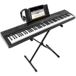 Piano numérique MAX KB6 - 88 touches semi-lourdes - Avec casque stand et pédale de sustain