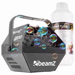 Machine à bulles BeamZ B500 - Blanc - 30 tours/min avec grande roue - 1L de liquide