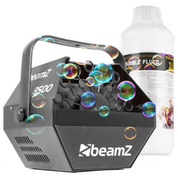 Machine à bulles BeamZ B500 - Blanc - 30 tours/min avec grande roue - 1L de liquide