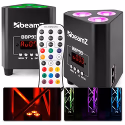 Projecteur LED PAR DMX haut de gamme - BEAMZ BBP93 - 3 LEDs RGBW - Autonomie 7h