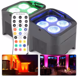 Projecteur LED PAR haut de gamme - BEAMZ - BBP94 - 4 LEDs RGBW - Autonomie 9h