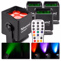 Projecteur PAR - BEAMZ - BBP44 - Lot de 4 - RGBW - Autonomie 25H - IP65