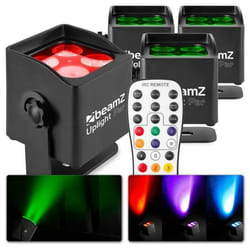 Projecteur PAR - BEAMZ - BBP44 - Lot de 4 - RGBW - Autonomie 25H - IP65