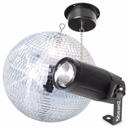 BeamZ - Pack Complet Boule à Facettes 30 cm Moteur et Projecteur Spot LED 6 Watts