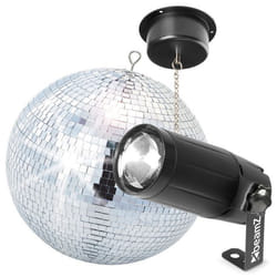 BeamZ - Pack Complet Boule à Facettes 30 cm Moteur et Projecteur Spot LED 6 Watts