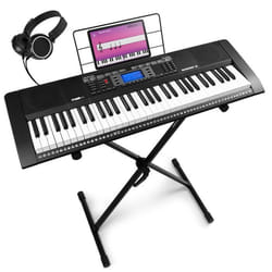 Max Rhapsody61 – Clavier Électronique 61 Touches avec Casque Audio et Stand inclus Débutant avec Écran