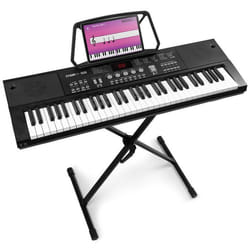 Max KB15 - Clavier Électronique 61 Touches pour Enfant avec Micro & Batterie Longue Durée Stand Inclus