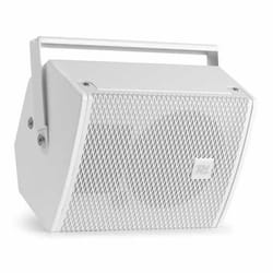 Power Dynamics Pack de 4 Enceintes Blanches avec Amplificateur 100V/8 Ohms et Bobine de Câble - 400 Watts RMS