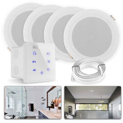 Power Dynamics Powerline A100W Pack Amplificateur Mural avec 4 Enceintes de Salle de Bain - 160 Watts