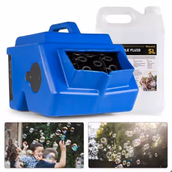 BeamZ B1500 Pack Machine à Bulles avec 5L de Liquide Double Roue Réservoir 2L Télécommande Incluse