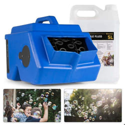 BeamZ B1500 Pack Machine à Bulles avec 5L de Liquide Double Roue Réservoir 2L Télécommande Incluse