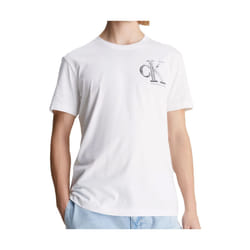 T-shirt Blanc Homme Calvin Klein Jeans Meta Monogram