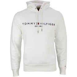 Sweat à capuche - TOMMY HILFIGER - Logo Hoody - 100% coton - Blanc - Regular fit