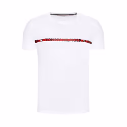 Tee-shirt - Tommy Hilfiger - Blanc - Coton mélangé - Col rond - Manches courtes