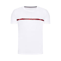 Tee-shirt - Tommy Hilfiger - Blanc - Coton mélangé - Col rond - Manches courtes