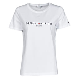 Tee Shirt - TOMMY HILFIGER - HERITAGE - Manches Courtes - 100% Coton Bio - Blanc