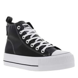 Baskets Femme - BK - Montantes - Blanc et noir - Synthétique - Adulte - Plat - Lacets