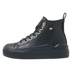 Baskets Femme - BK - Noir - Talon Plat - Tige Synthétique - Fermeture Lacets