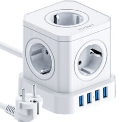 Voomy Power Cube S5 multiprise 2 m 5 sortie(s) CA Intérieure Blanc