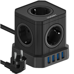 Voomy Power Cube S5 multiprise 2 m 5 sortie(s) CA Intérieure Noir