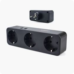Voomy Split X3 adaptateur prise d'alimentation Type F Noir