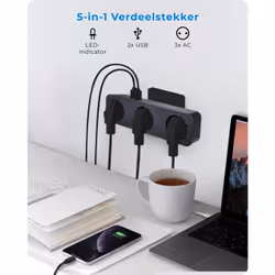 Voomy Split X3 adaptateur prise d'alimentation Type F Noir