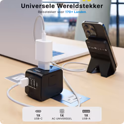 Voomy Travel Y20 adaptateur prise d'alimentation Universel Noir