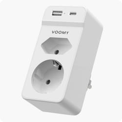 Voomy Split X2-c adaptateur prise d'alimentation Type E/F (hybride) Type F Blanc