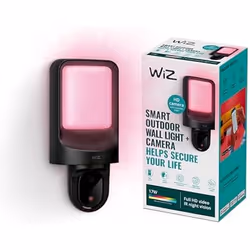 WiZ Applique murale d'extérieur avec caméra, LED, Ampoule(s) non remplaçable(s), 2700 K, 2700 K, 10,5 W, 25000 h